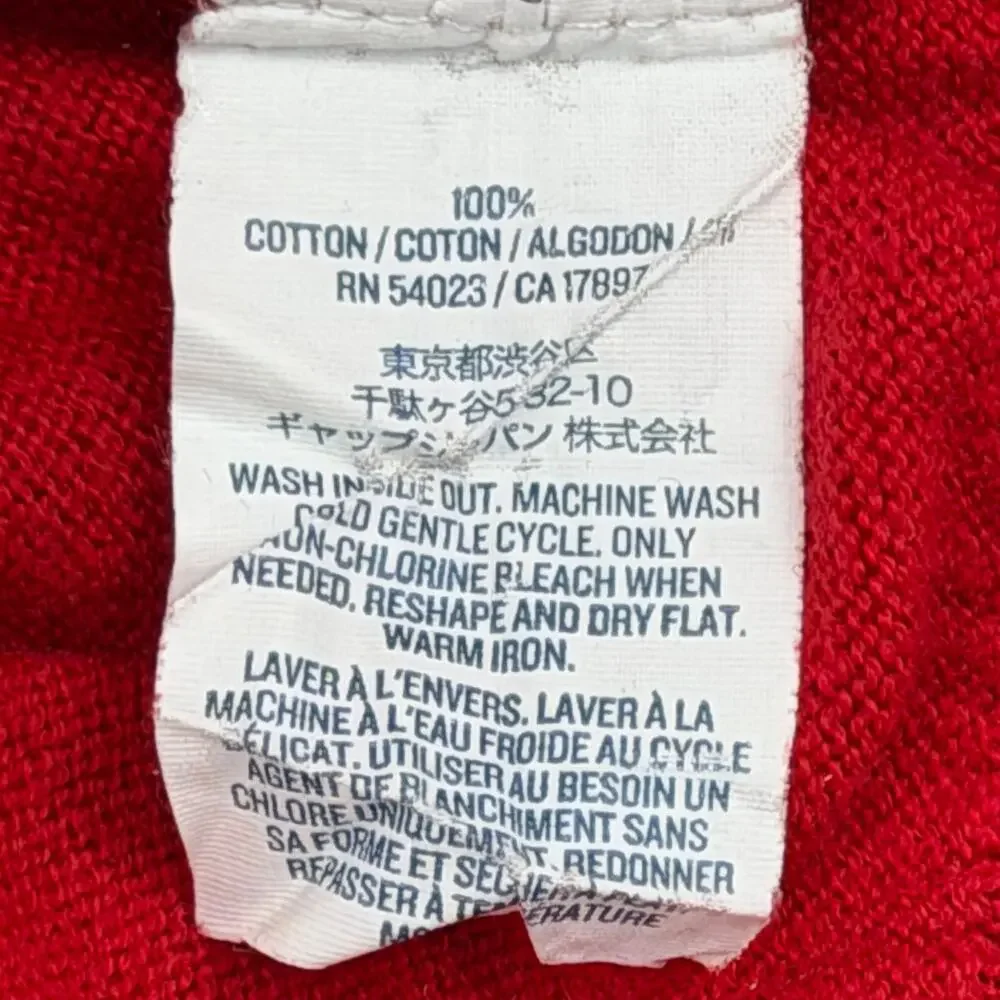 Old Navy Red V Neck Mens Cotton Long Sleeve Lightweight Pullover Sweater XL - Picture 5 of 6